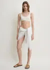 Totême Monogram Printed Bikini Top In White