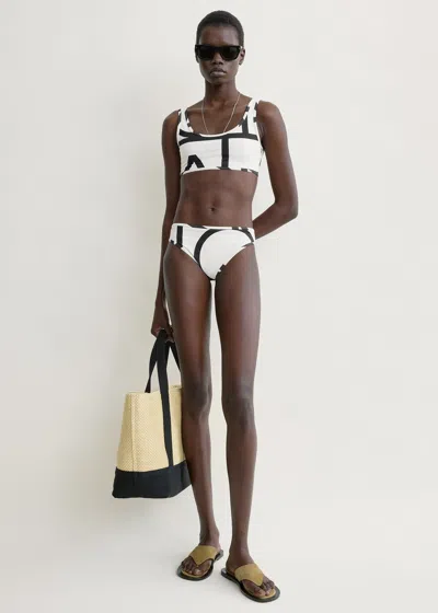 Totême Monogram Printed Bikini Top In Black