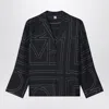 Totême Monogram Black Silk Shirt In Black