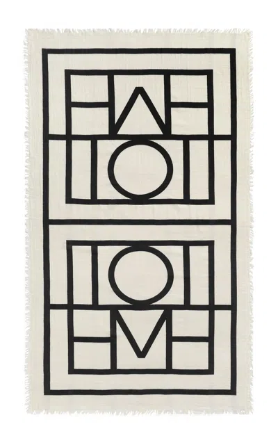 Totême Toteme Monogram Beach Sarong In White