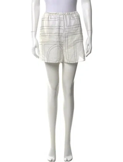 Pre-owned Totême Monogram Cotton Pj Shorts Mini Shorts In White