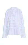 Totême Toteme Monogram Cotton-blend Pj Top In Multi