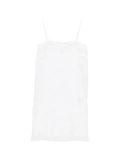 Totême Monogram Cotton-voile Midi Dress In White