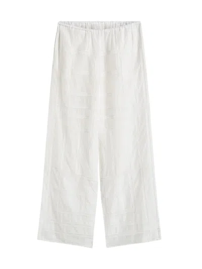 Totême Toteme Monogram Crochet Pants In White