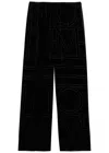 Totême Toteme Monogram Devore Velvet Pyjama Trousers In Black