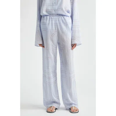 TOTÊME TOTEME MONOGRAM EMBROIDERED PULL-ON PANTS
