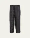 Totême Toteme Women Silk Trousers With Monogram Logo Embroidery In Black