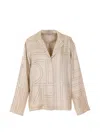 Totême Toteme Women's Ivory Monogram Monogram-embroidered Relaxed-fit Silk-twill Pyjama Top In Neutral