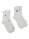 Totême Monogram-embroidered Socks (pack Of Two) In Gray