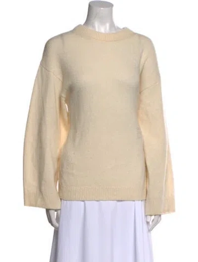 Pre-owned Totême Monogram Embroidery Knit Wool Sweater In Neutral