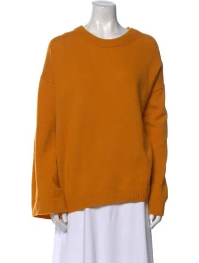 Pre-owned Totême Monogram Embroidery Knit Wool Sweater In Orange