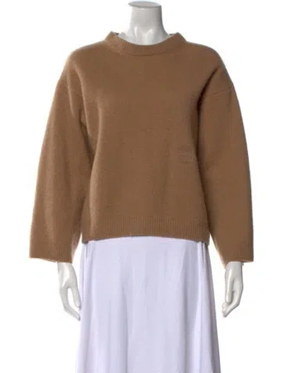 Pre-owned Totême Monogram Embroidery Wool Sweater In Neutral