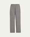 Totême Monogram Flannel Pajama Bottoms In Dark Grey