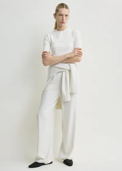 Totême Monogram Flannel Pj Bottoms Ecru In White