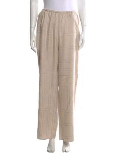 Pre-owned Totême Monogram Flannel Pj Bottoms Pajamas In Neutral