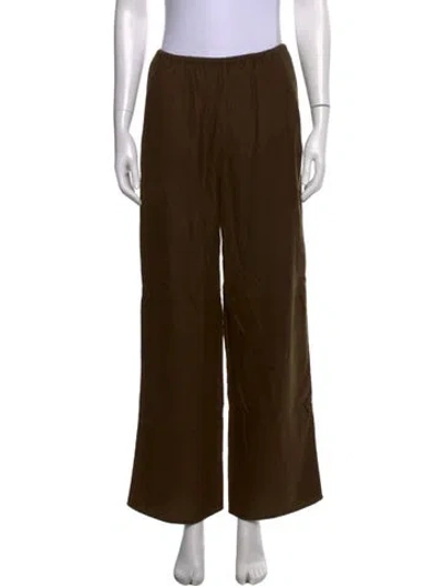 Pre-owned Totême Monogram Flannel Pj Bottoms Wide Leg Pants In Green