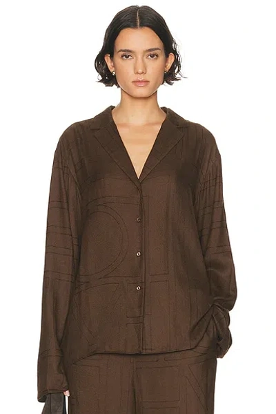 Totême Monogram Flannel Pj Top In Purple
