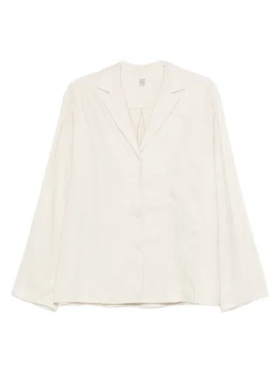 Totême Monogram Flannel Top In White