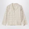 Totême Monogram Ivory Silk Shirt In White