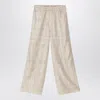 Totême Monogram Ivory Silk Trousers In White