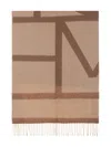 Totême Toteme Monogram Jacquard Scarf In Brown