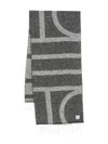Totême Toteme Monogram Wool Scarf In Gray