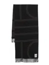 Totême Intarsia-knit Virgin-wool Scarf In Black