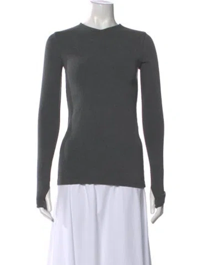 Pre-owned Totême Monogram Knit Crew Neck Top In Gray