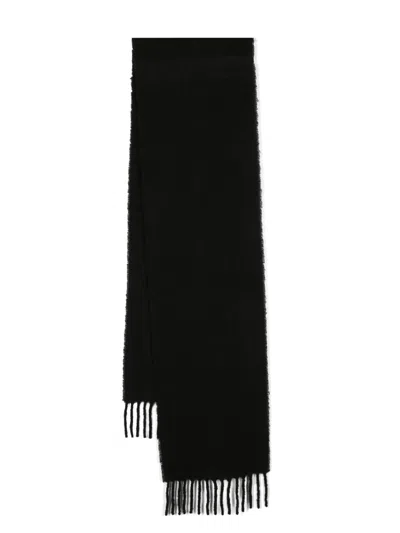 Totême Anagram-patch Fringed Scarf In Black