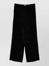 Totême Monogram Lounge Trousers Geometric Velvet Wide Leg In Black
