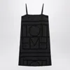 Totême Toteme Monogram Midi Dress In Silk With Embroidered Trim In Black