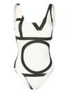 Totême One-piece Swimsuit With Monogram Print In White