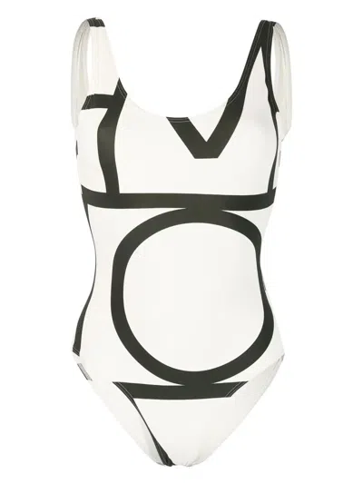 Totême Monogram One-piece Swimsuit In White
