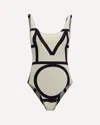 Totême Toteme One-piece Swimsuit With Lettering In White