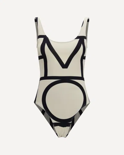 Totême Monogram One-piece Swimsuit In White