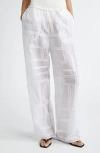 Totême Toteme Monogram Open Stitch Organic Cotton & Silk Pj Bottoms In White