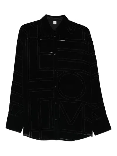 TOTÊME TOTEME MONOGRAM PAJAMA SHIRT