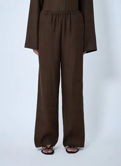 Totême Monogram Pants In Brown