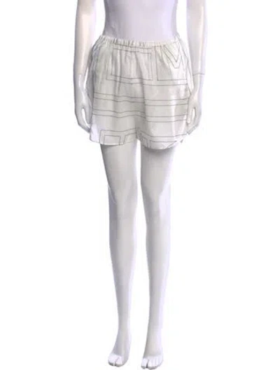 Pre-owned Totême Monogram Pj Mini Shorts In White