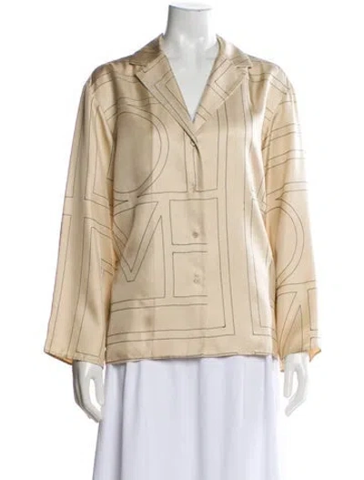 Pre-owned Totême Monogram Pj Silk Pajamas In Neutral