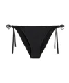 Totême Monogram Pointelle Bikini Bottoms In Black