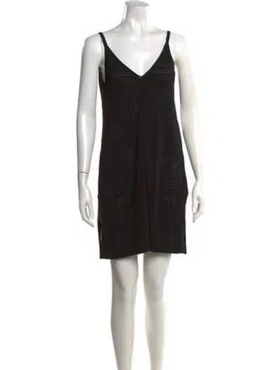 Pre-owned Totême Monogram Pointelle Slip Dress Mini Dress In Black