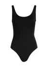 Totême Ribbed Pointelle-knit Recycled Swimsuit In Black