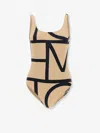 Totême Beige Stretch Jersey Monogram One-piece Swimsuit In Neutral