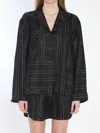 Totême Monogram Silk Pj Shorts Black