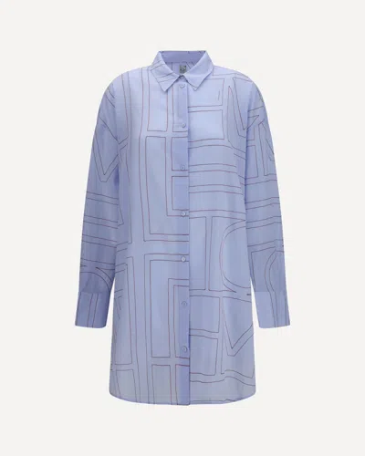 Totême Monogram Shirt Dress In Blue