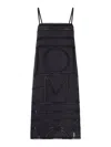 Totême Toteme Monogram Midi Dress In Silk With Embroidered Trim In Black
