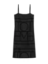 Totême Toteme Monogram Midi Dress In Silk With Embroidered Trim In Black