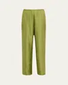 Totême Monogram Silk Pajama Bottoms In Yellow