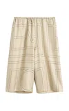 Totême Monogram Silk Pajama Pants Wide Leg In Neutral
